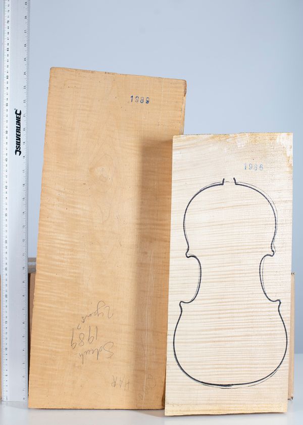 Three violin backs, maple