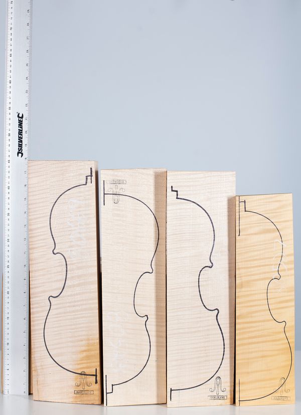 Four violin backs, maple
