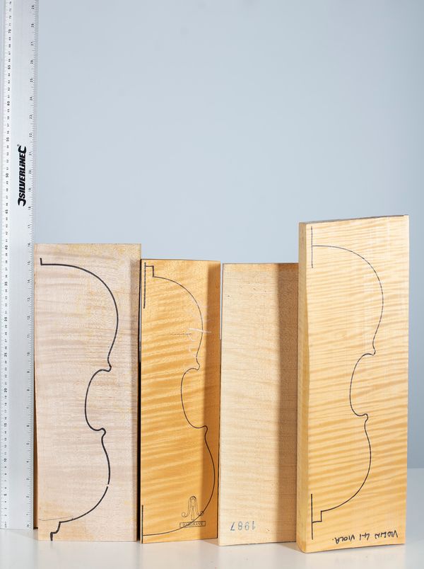 Four violin backs, maple