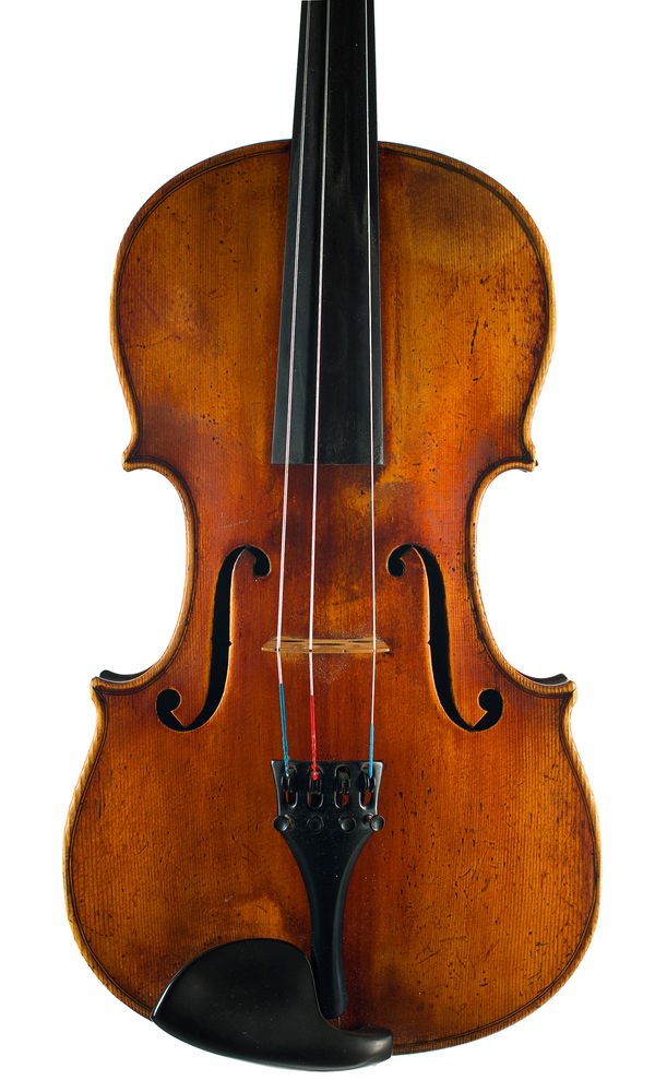 A viola, labelled Joseph Guarnerius