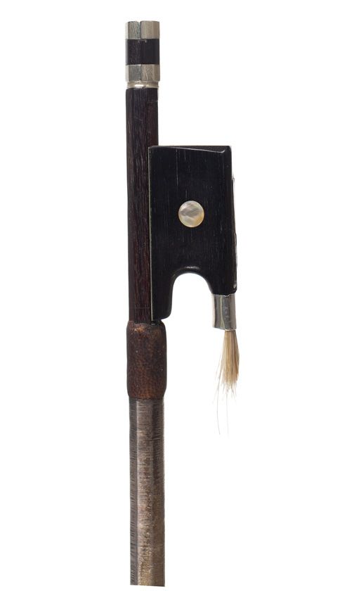 A nickel-mounted violin bow, 19th Century