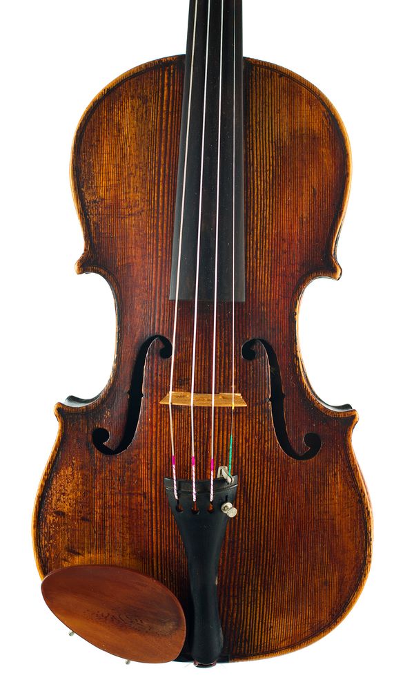 A violin, labelled Laurentius Storioni