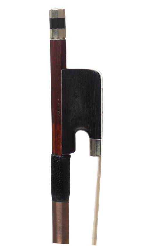 A nickel-mounted cello bow by A. Hoyer, Germany