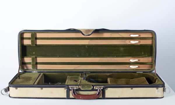 A violin case, branded Gordge