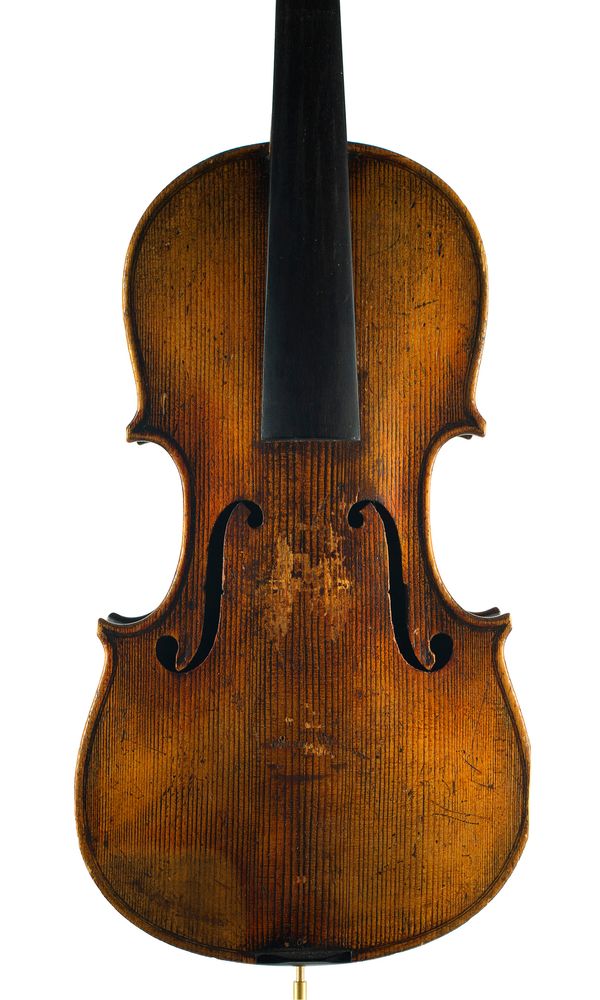 A three quarter sized violin, unlabelled This Instrument is more than  100 years old .