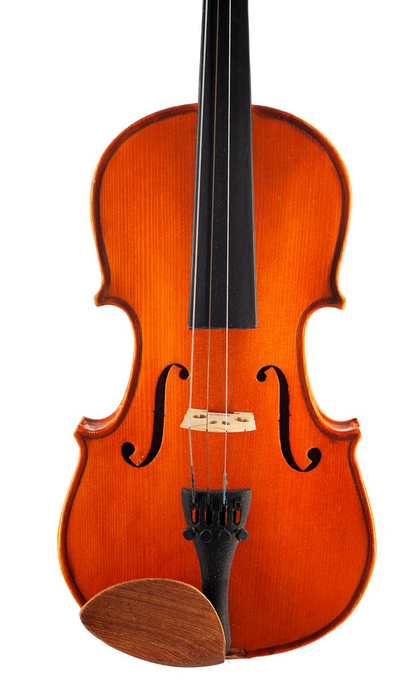 A half-sized violin, labelled Stentor
