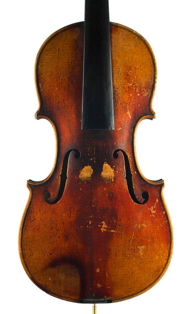 A three quarter sized violin, unlabelled