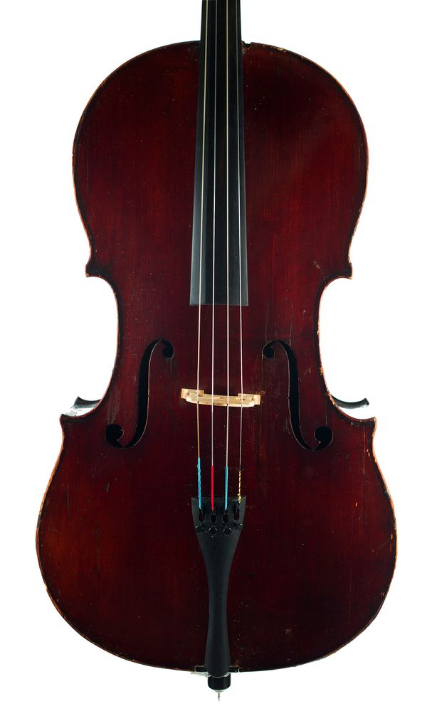 A cello, labelled Michel Ange Garini