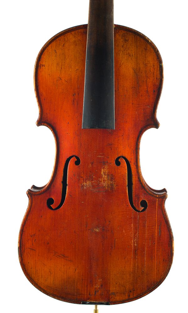 A three-quarter sized violin, unlabelled