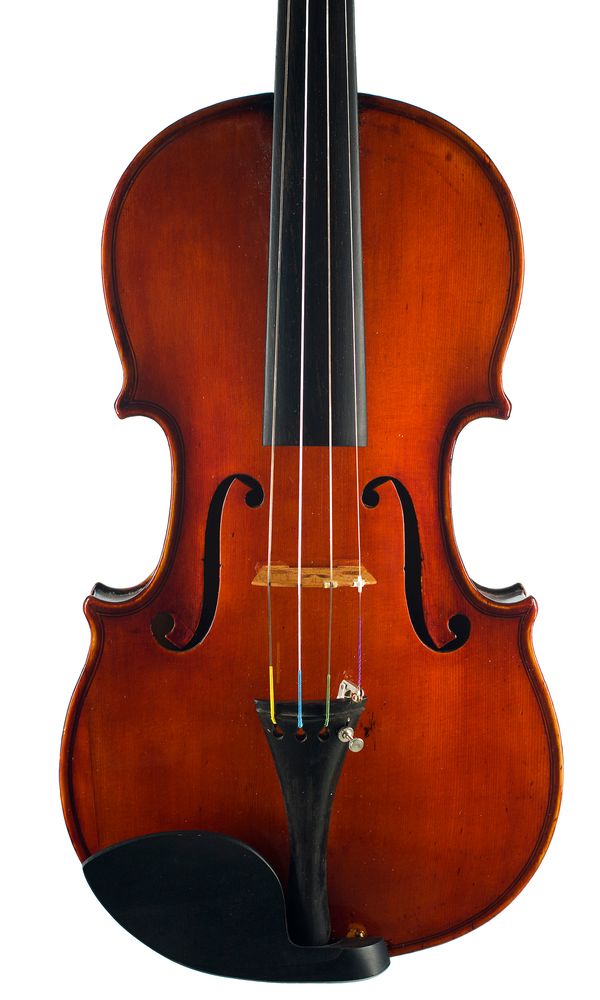 A violin, branded F. Salzard