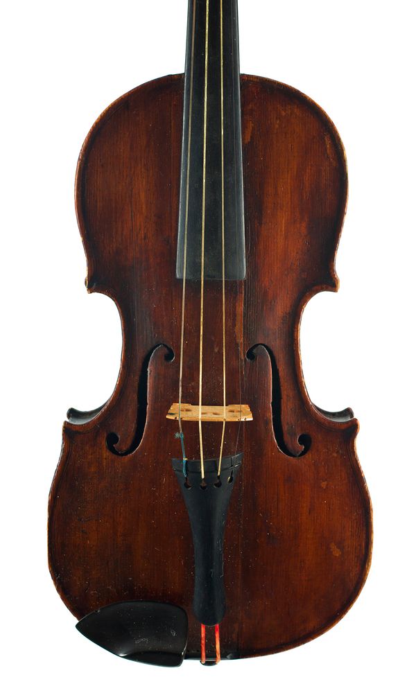 A three-quarter sized violin, labelled Antonius Stradvarius