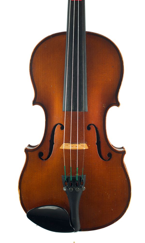 A violin, labelled Wilhelm Duerer