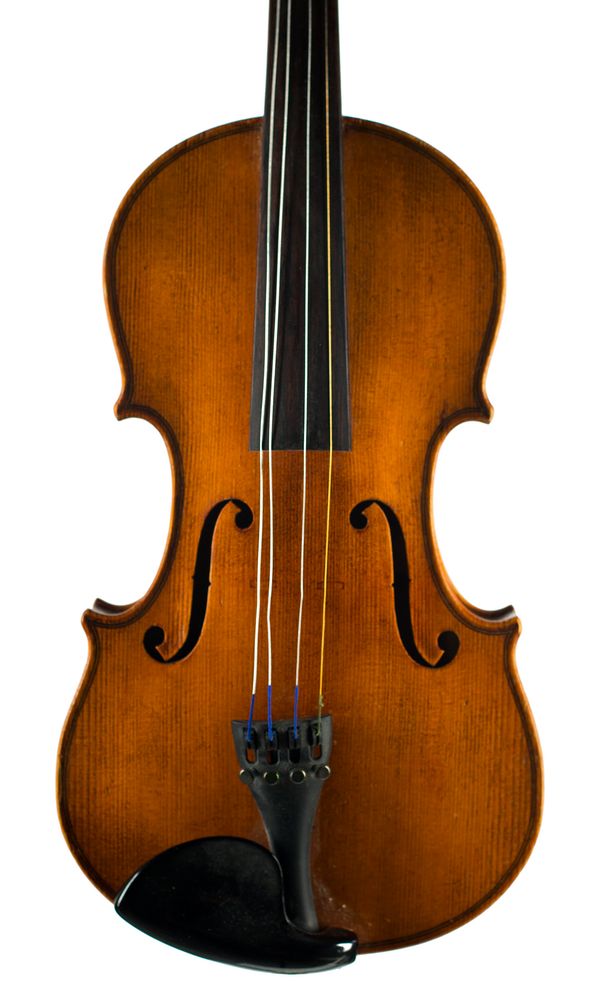 A violin, labelled Alexander Gagliano