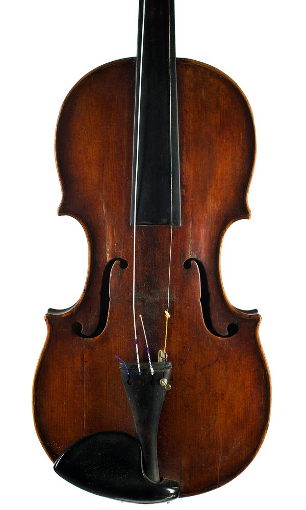 A violin, labelled Jacob Petz