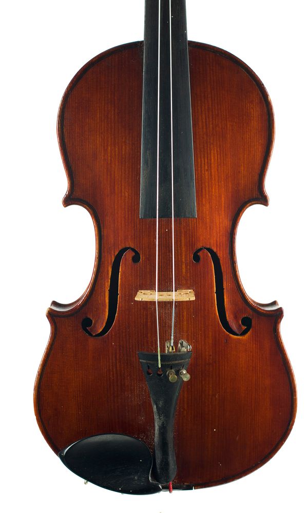 A violin, labelled Riccardo Antoniazzi