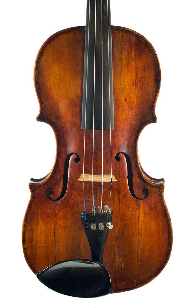 A violin, labelled Andreas Knilling
