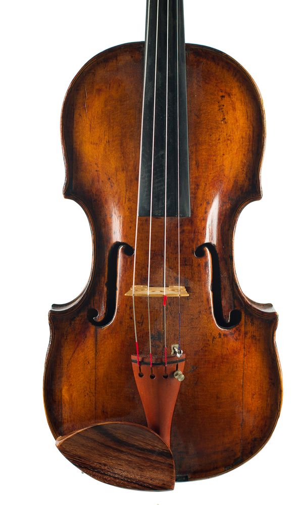 A violin, labelled Paulus & Metsee