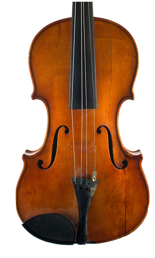 A violin, labelled ... Vincenzo Homolka