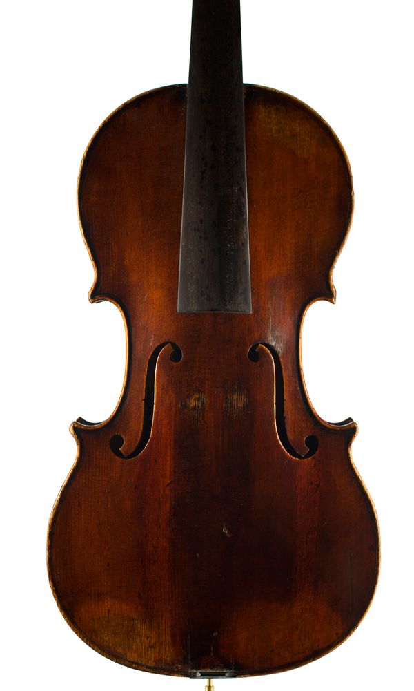 A violin, labelled Thibout
