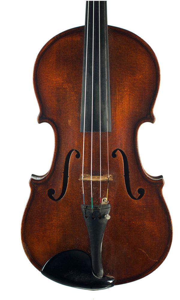 A violin, labelled Alois Dockal