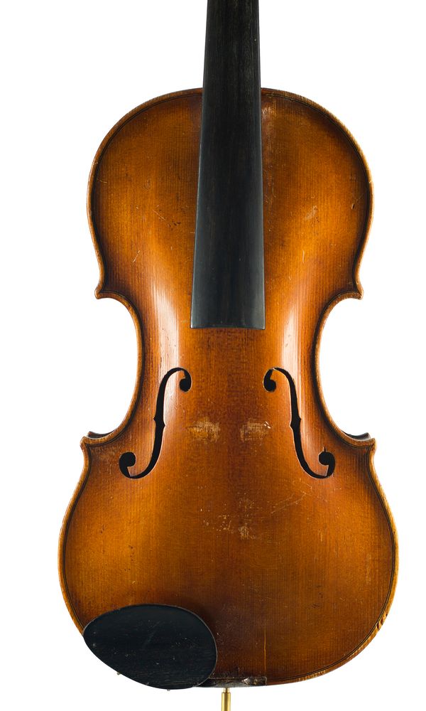 A violin, labelled Zhotovil Venceslav Metelka 1920  over 100 years old