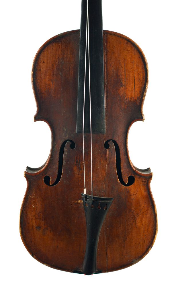 A three-quarter sized violin, unlabelled