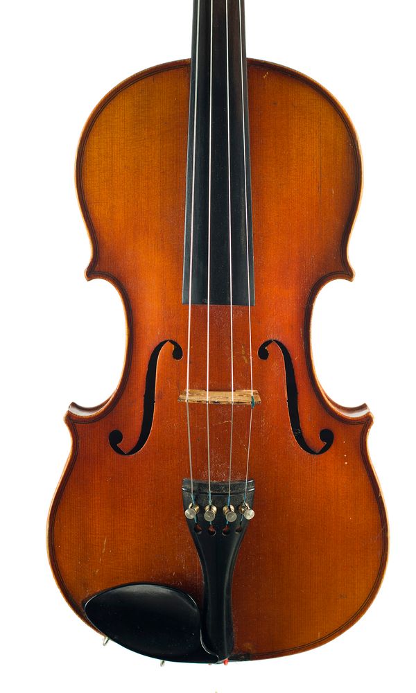 A violin, labelled Emilio Celani