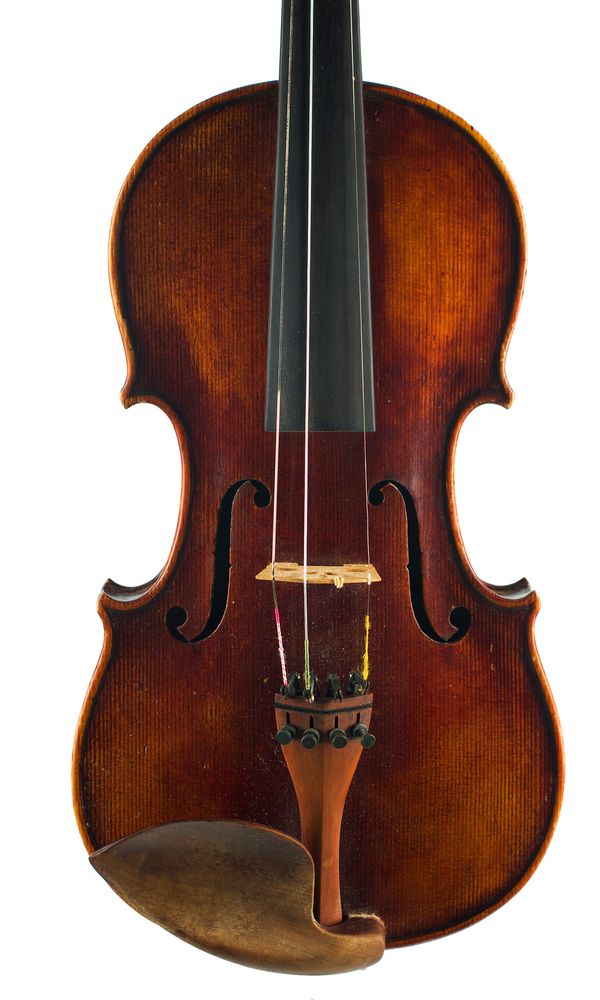 A violin, labelled Joannes Franciscus Pressenda over 100 years old