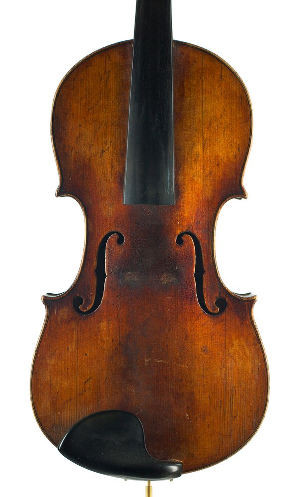 A violin, labelled Nicolaus Amatu 1901  over 100 years old