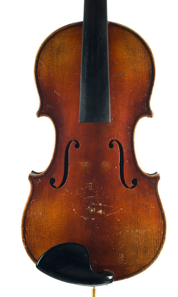 A three-quarter sized violin, unlabelled