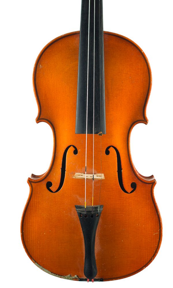 A three-quarter sized violin, labelled C. A. Wunderlich