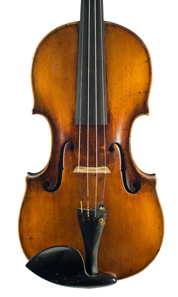 A violin, labelled Joseph Knitl 1900 over 100 years old