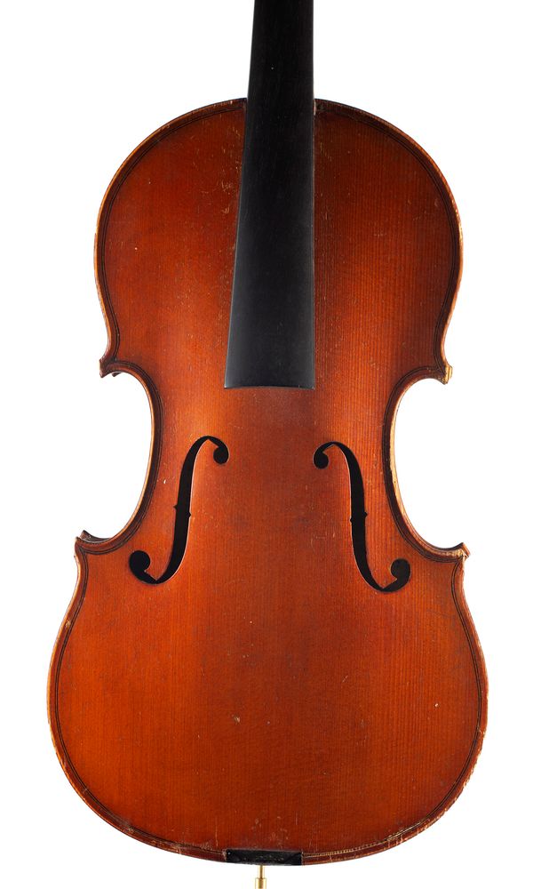 A violin, labelled Lutherie Artistique, M. Couturieux