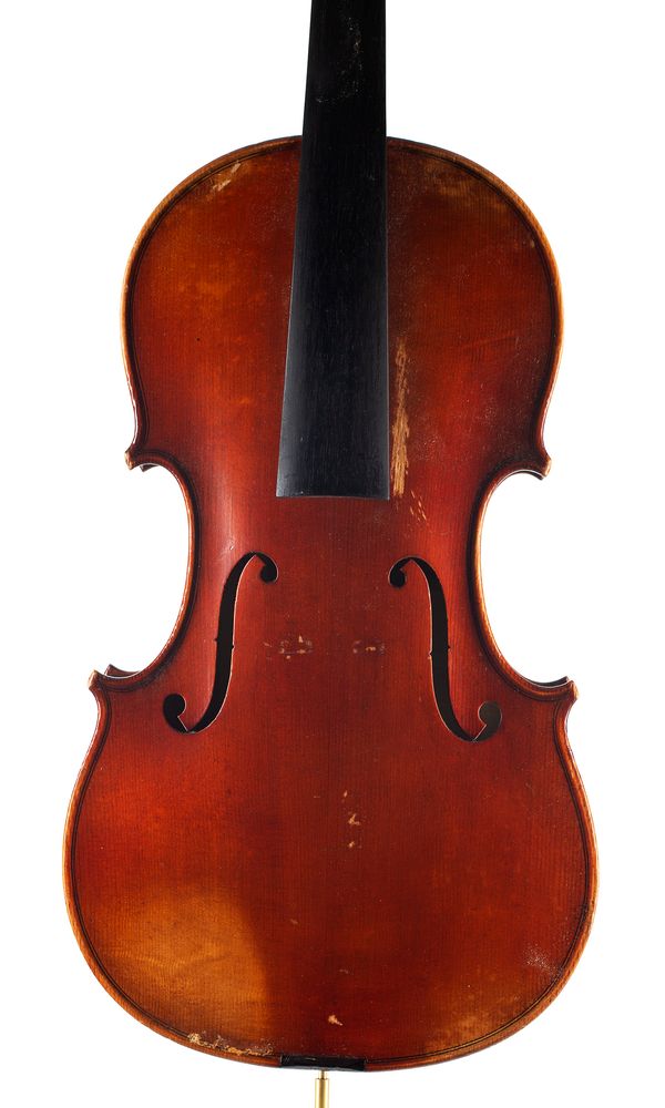 A violin, labelled Leon Mougenot