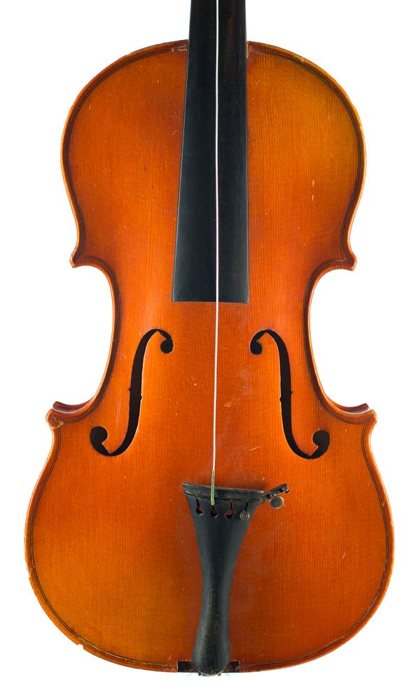 A violin, labelled Paolo Giacomelli