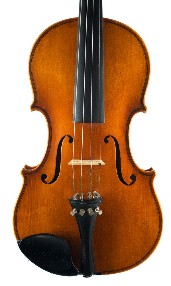 A violin, labelled indistinctly
