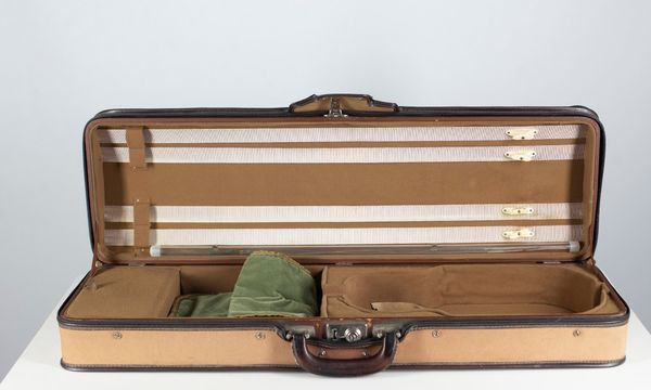 A vintage rectangular violin case