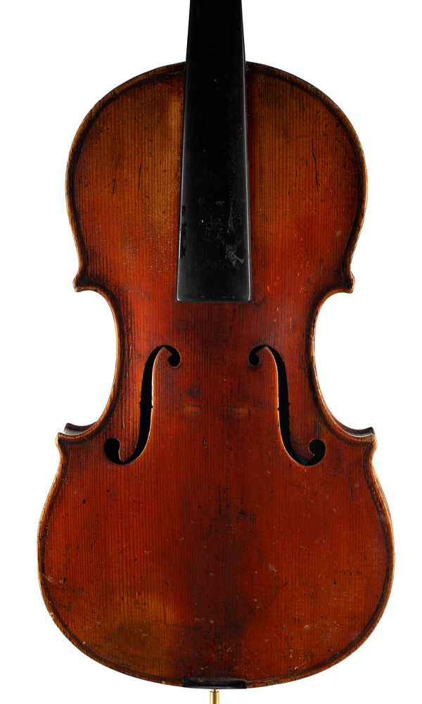 A violin, labelled Antonius Stradiuarius