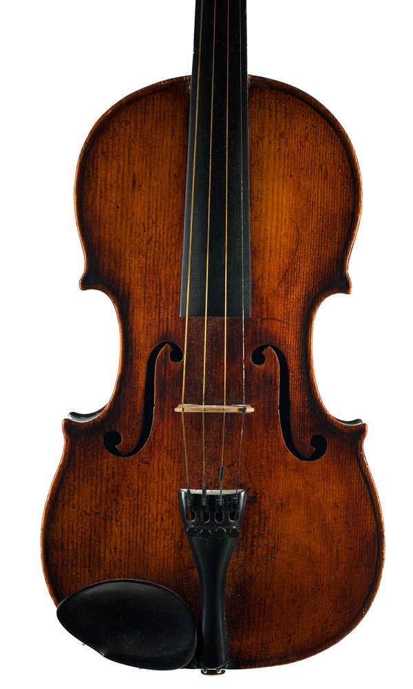 A violin, labelled Carlo Antonio Testore