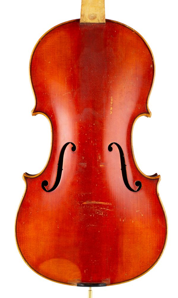 A violin, labelled Nicolaus Amati