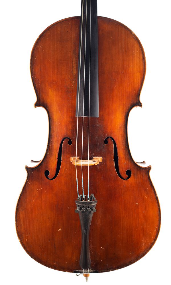 A cello, labelled Antonius Stradiuarius Cremonenfis