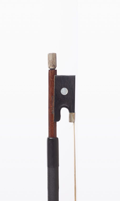 A silver-mounted violin bow, branded Erich Steiner