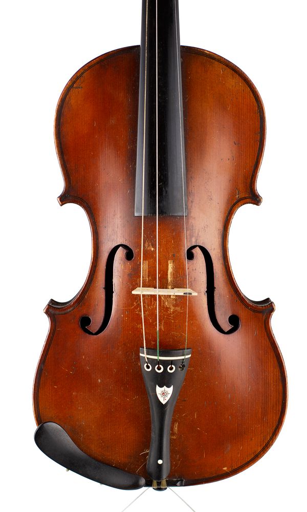 A violin, labelled Antonius Stradivarius Cremonensis