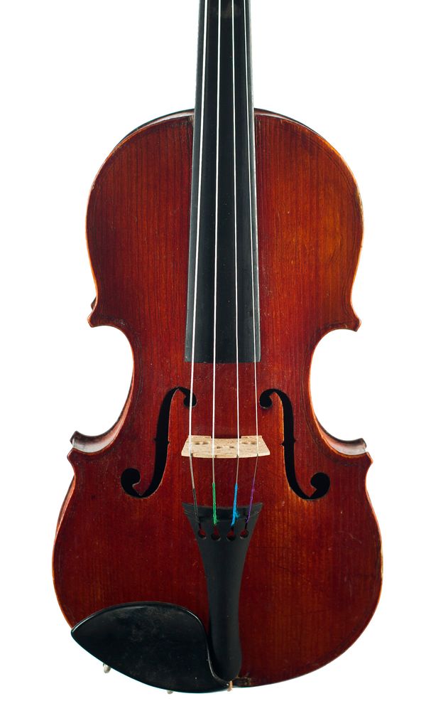 A quarter-sized violin, unlabelled