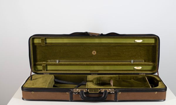 A violin case branded Gordge