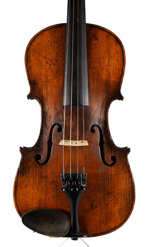 A violin, labelled Stradivarius