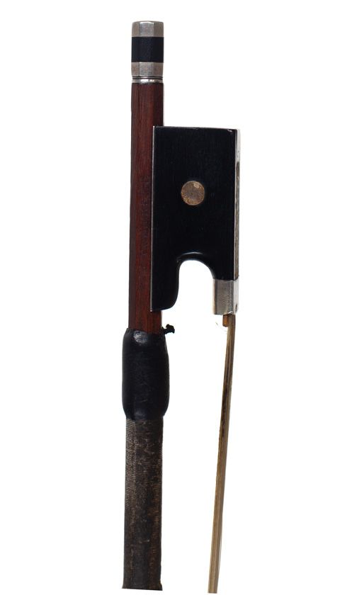 A silver-mounted violin bow, stamped Vuillaume