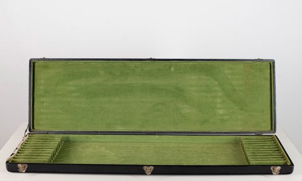 A twelve-slot violin bow case