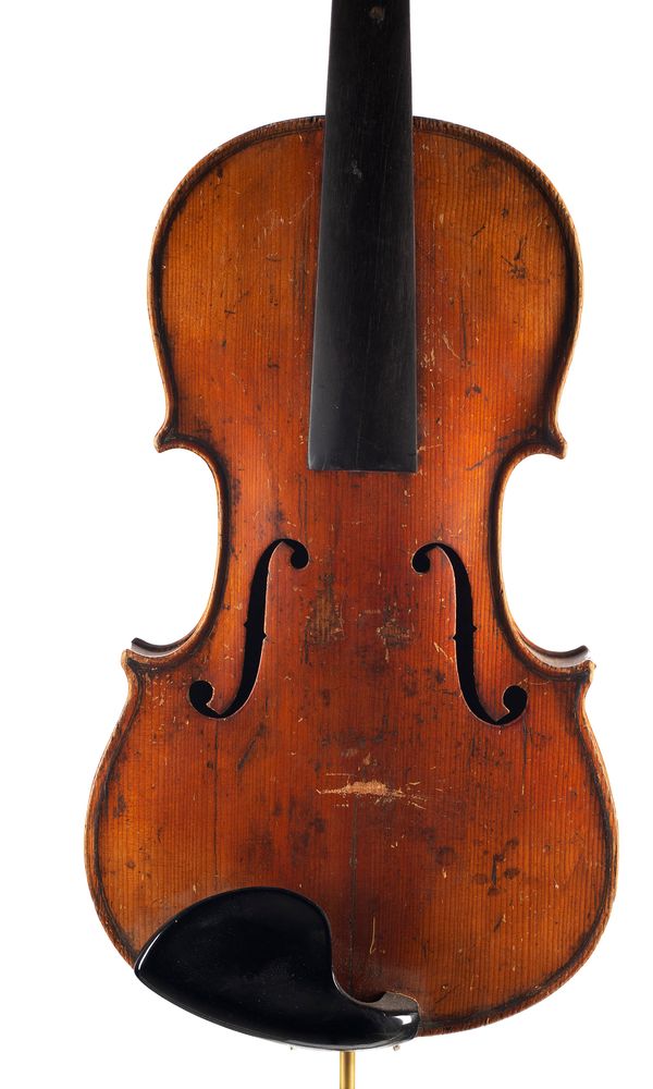 A three-quarter sized violin, labelled Joseph Guarnerius