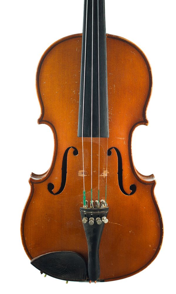 A three-quarter sized violin, labelled Piena Student